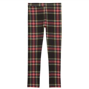 CREWCUTS Holiday Christmas Tartan Plaid Stretch Cotton Leggings Girls 12 NWOT